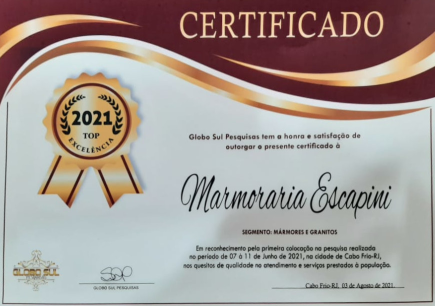Certificado Globo Sul Pesquisas 2021